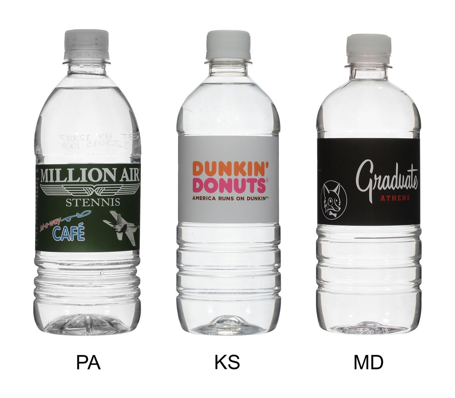 20 ounce Bottled Spring Water Printed With Custom Label